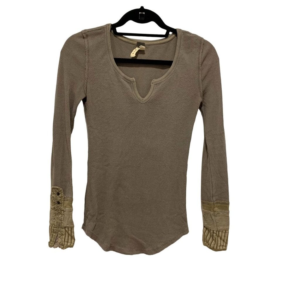 We The Free Women's Textured Long Sleeve Tunic Petite olive green Small